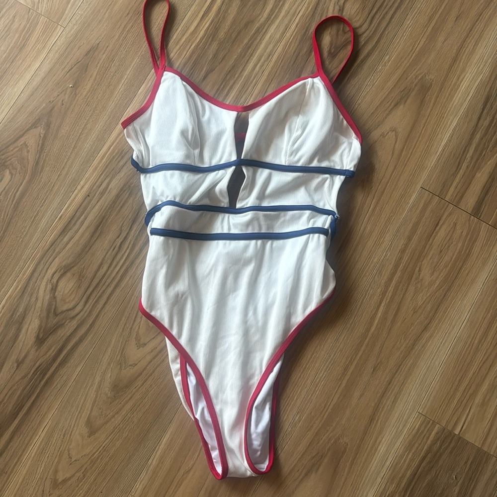 Cupshe red white & blue swimsuit